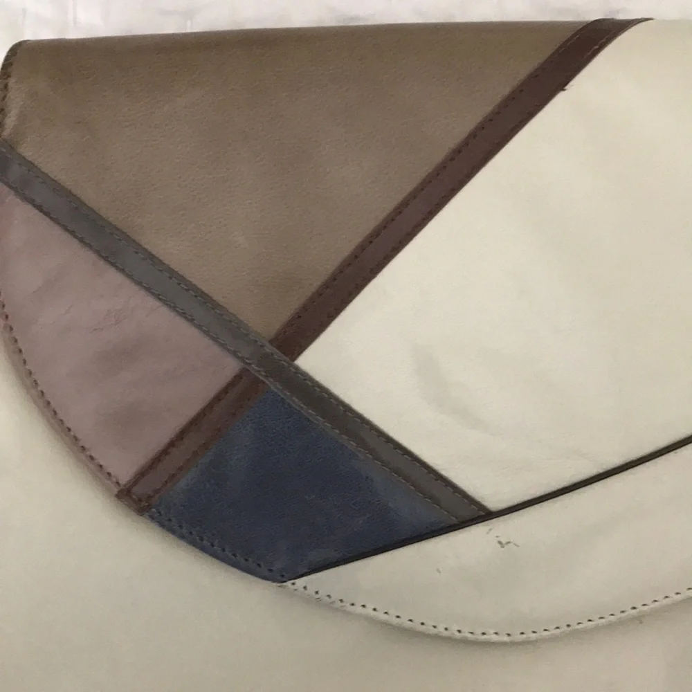 Leather Clutch Bag Featuring geometric Style